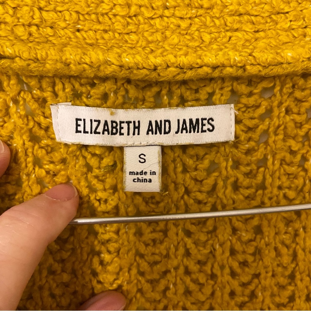 SALE Elizabeth and James Mustard Yellow Knit Sweater Small - Picture 4 of 6
